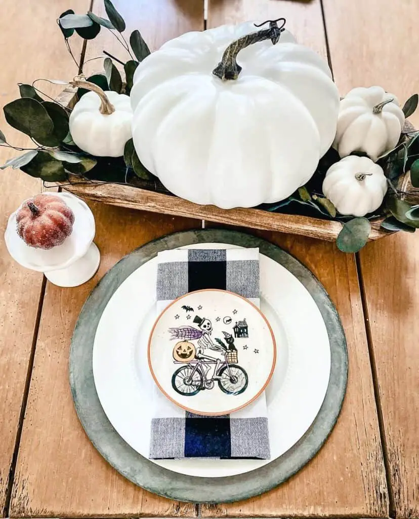 Painted White Pumpkins