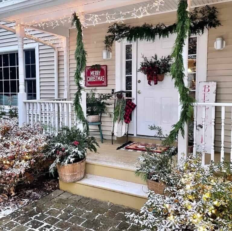 Pine Garland Porch