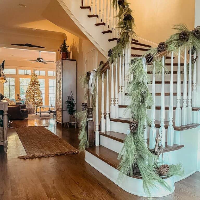 Pine Garland Staircase