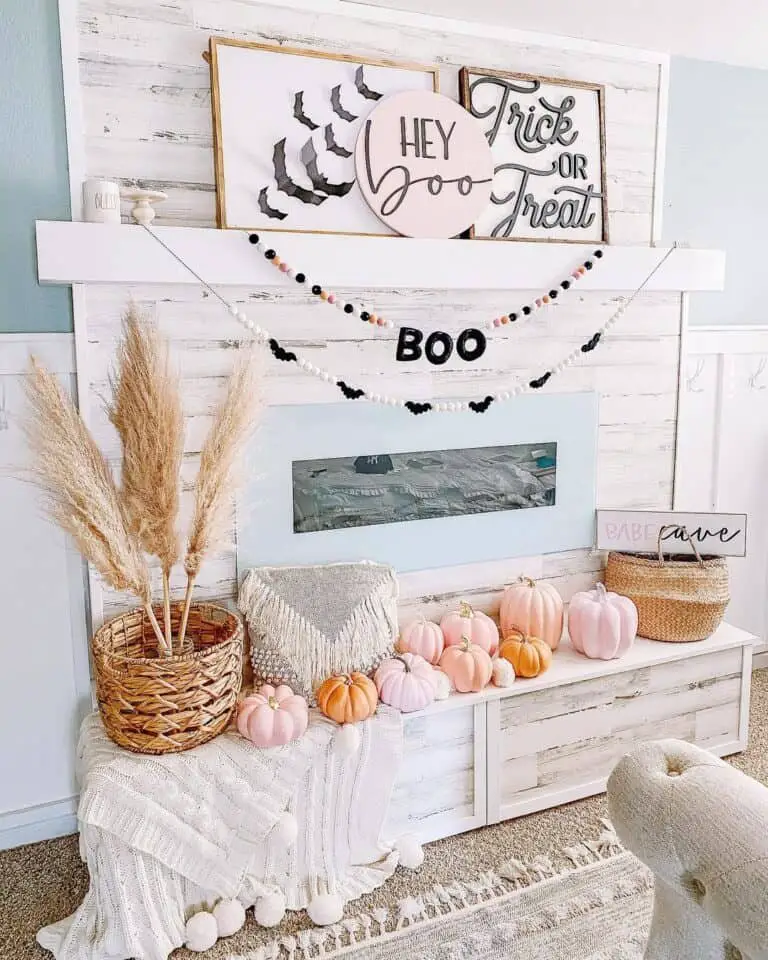 Pink and Orange Pumpkin Decor