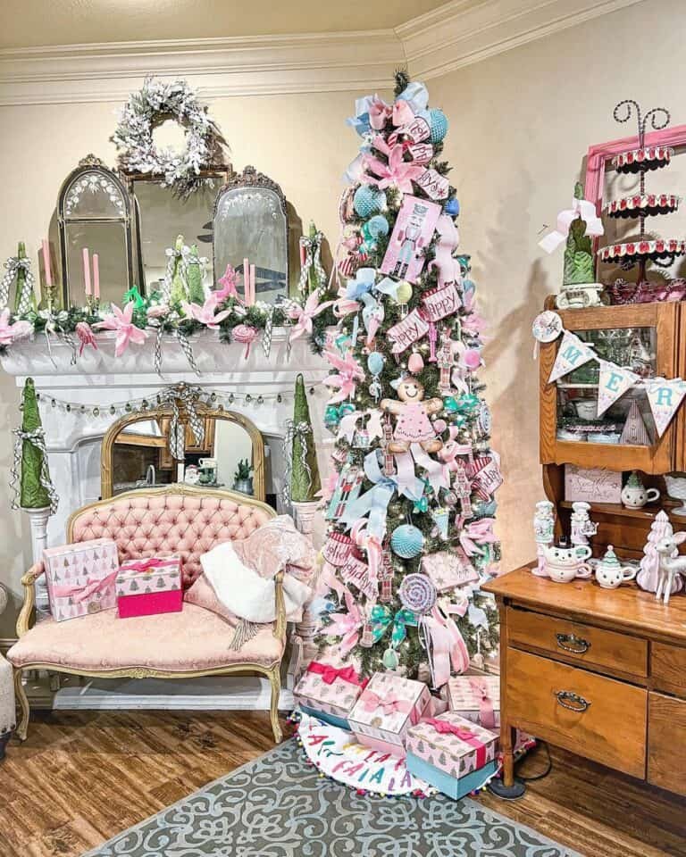 Pink Blue Vintage Christmas