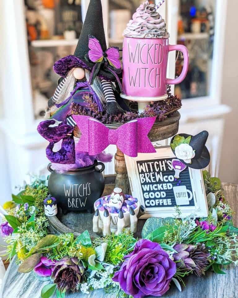 Pink Halloween Table Setting