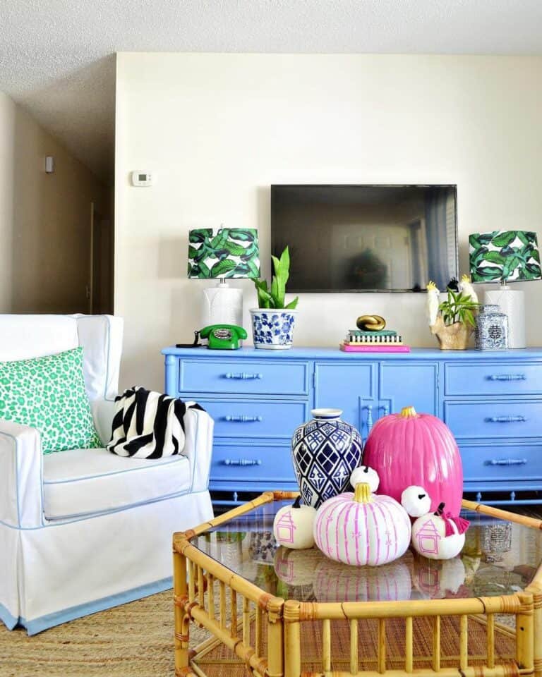 Pink Pumpkin Living Room Decor