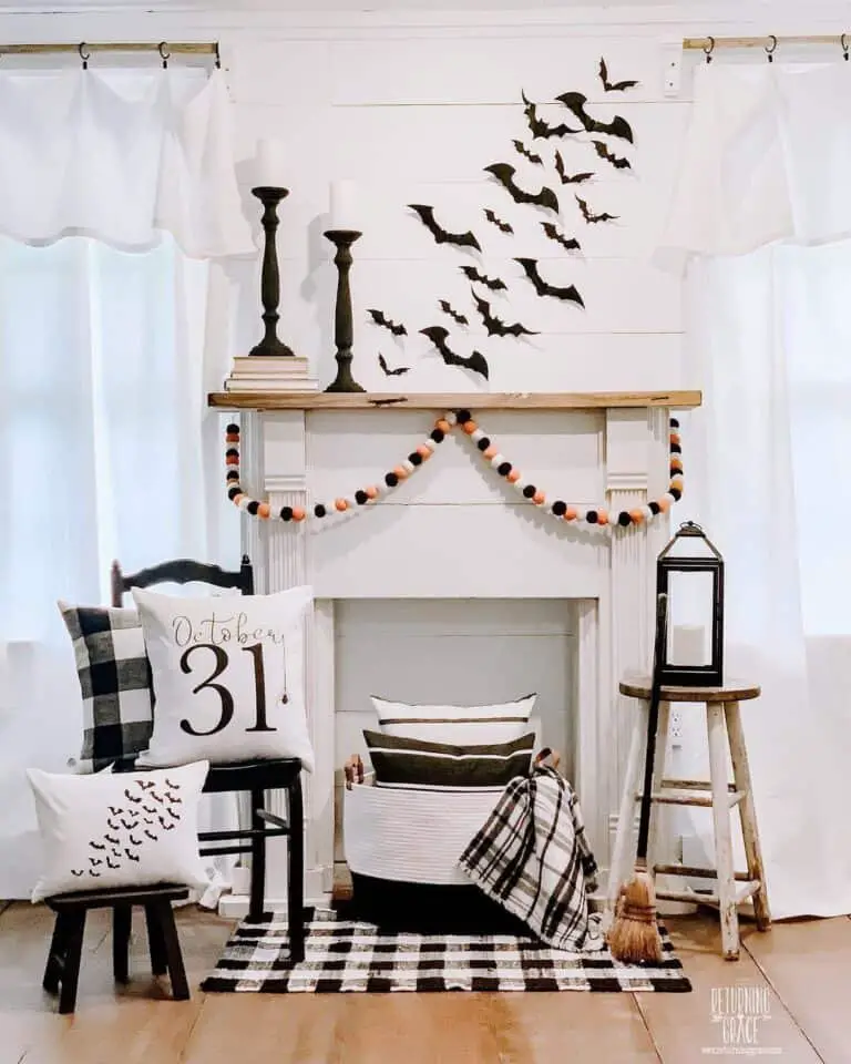 Plaid Decor in Living Room