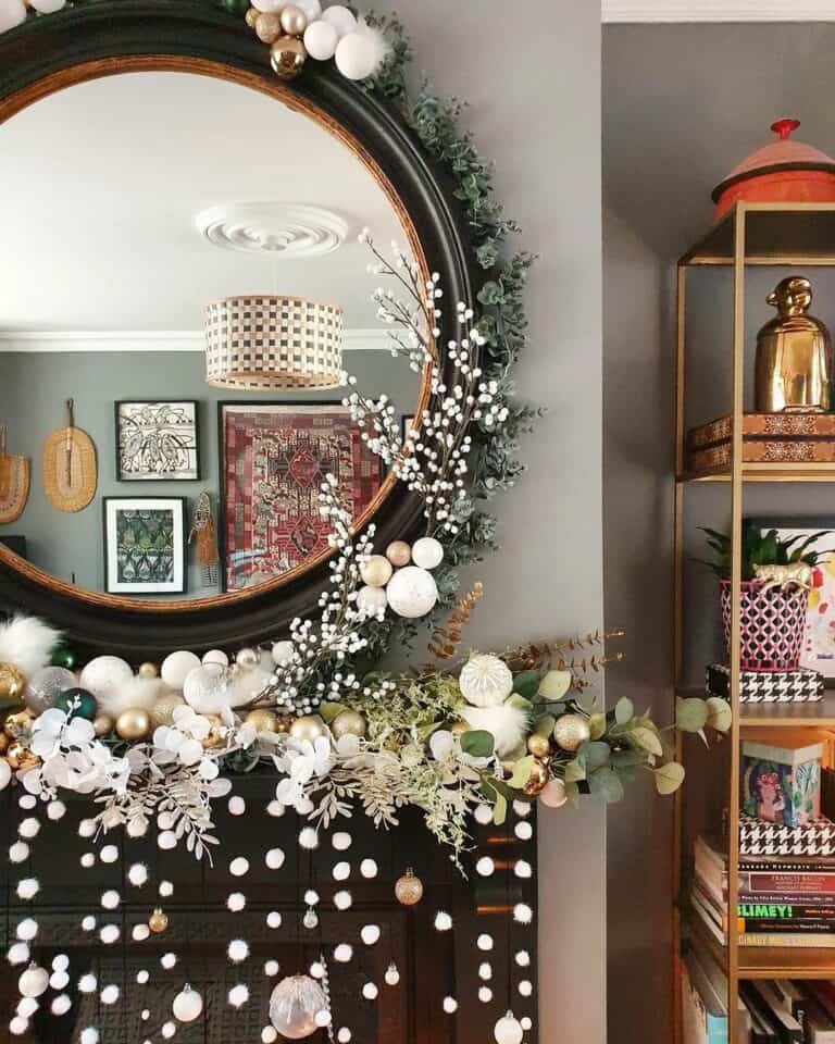 Pompom Mantel Display