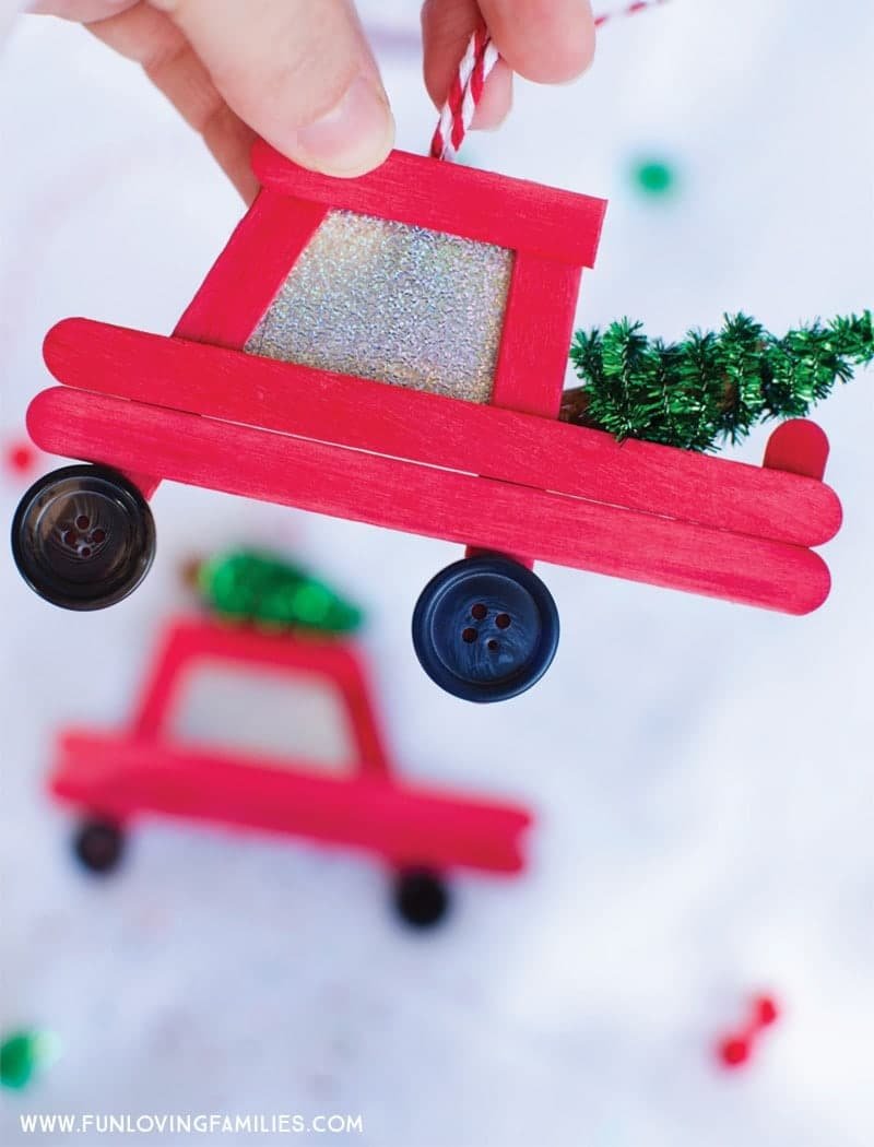 Popsicle Stick Vehicle Ornaments