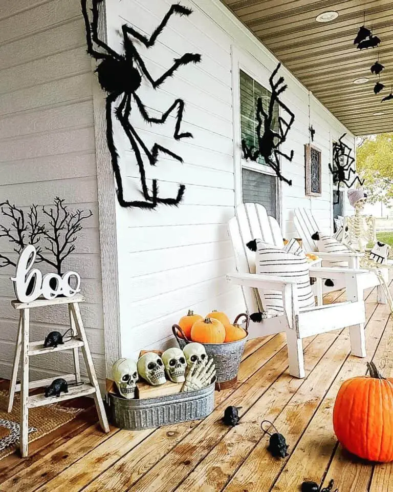 Porch Halloween Spider Decor