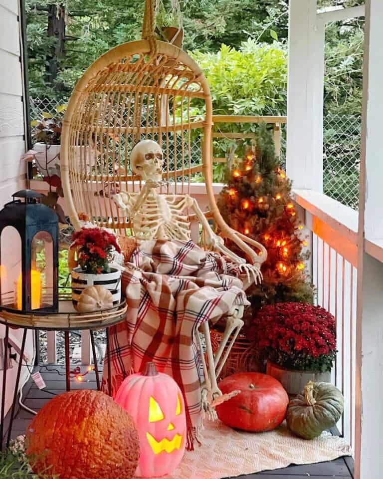 Porch Skeleton Decor