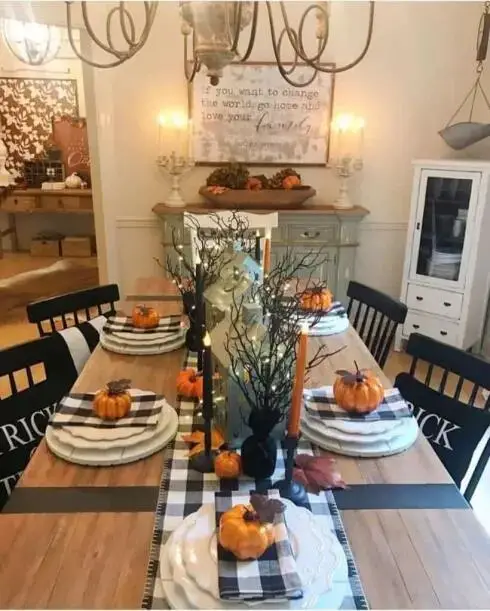 Pumpkin and Tree Centerpiece