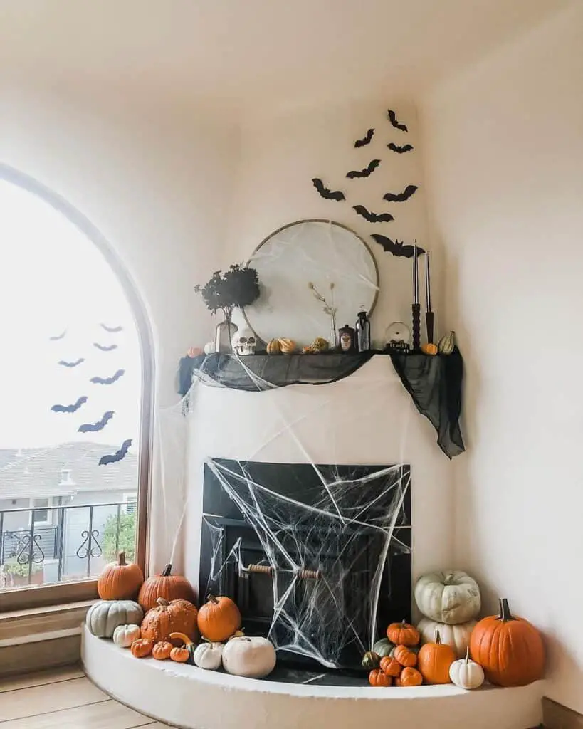 Pumpkin Fireplace Decor