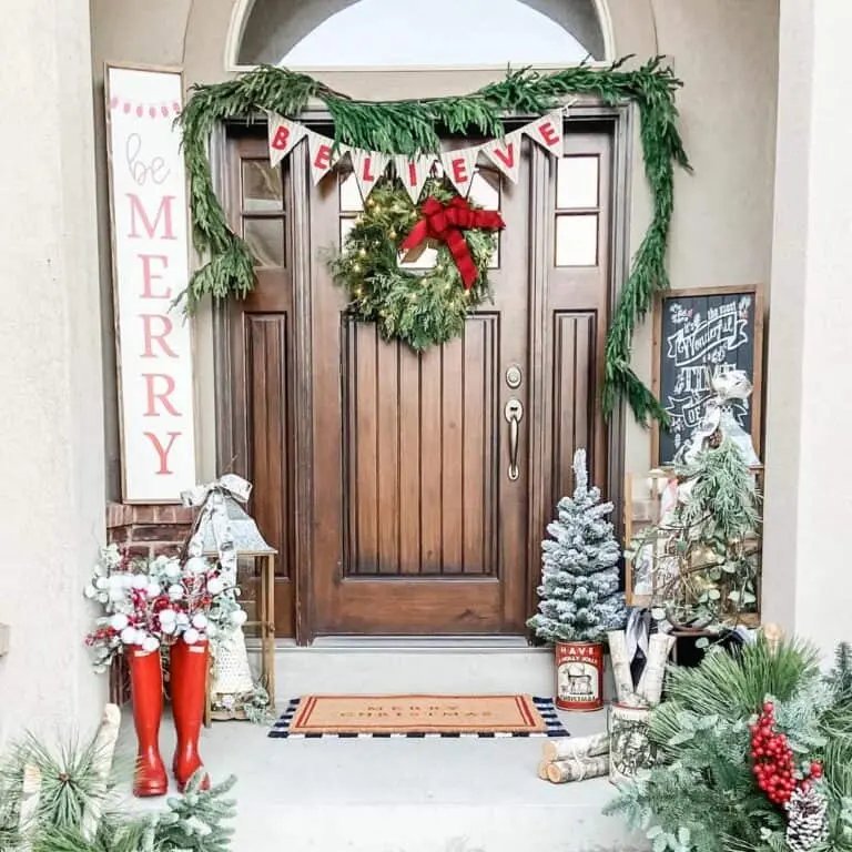 Red Bow Wreath