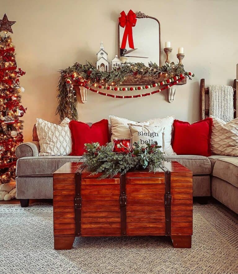 Red Holiday Shelf