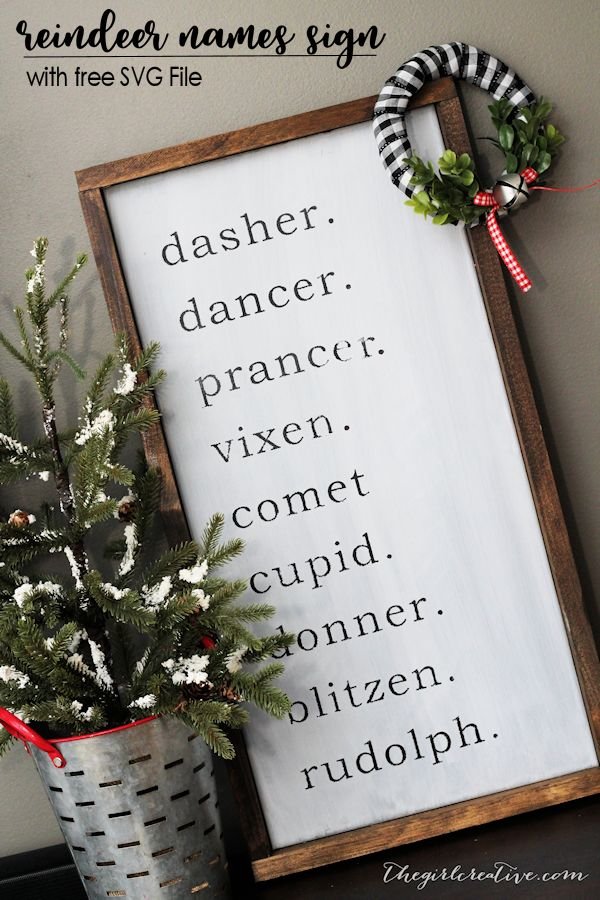 Reindeer Names Sign