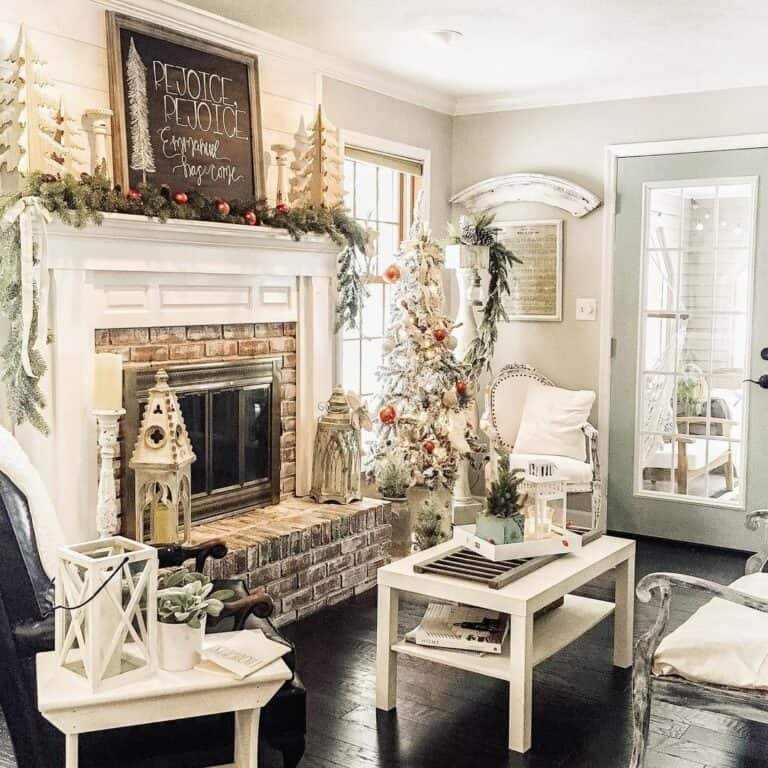Rustic Brick Fireplace