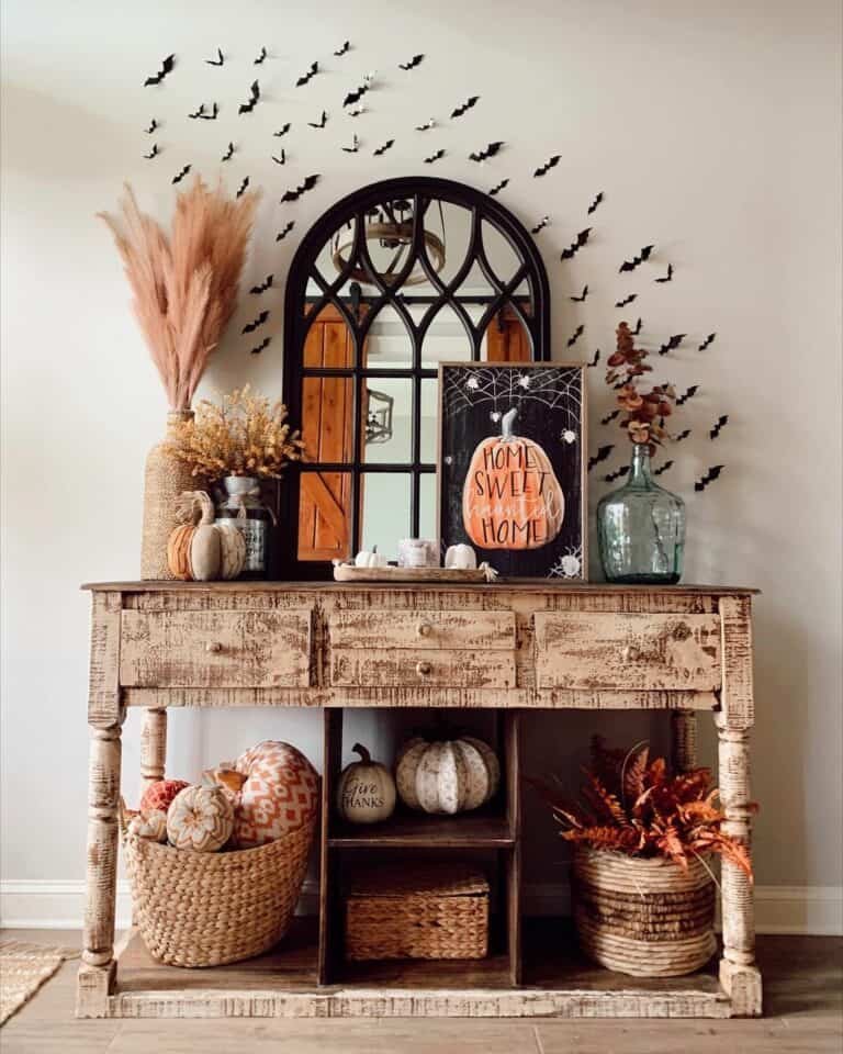 Seasonal Arched Mirror Display