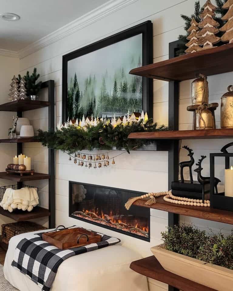 Shiplap Fireplace Wall
