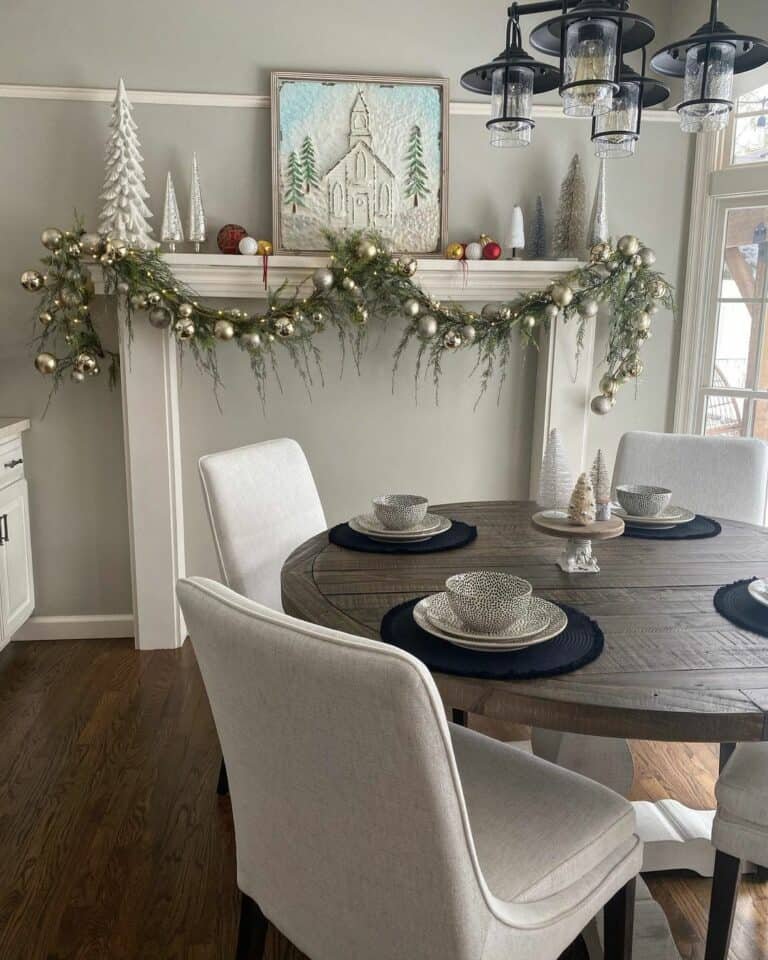 Silver Garland Mantel