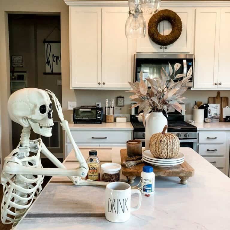 Skeleton Decor at Kitchen Island