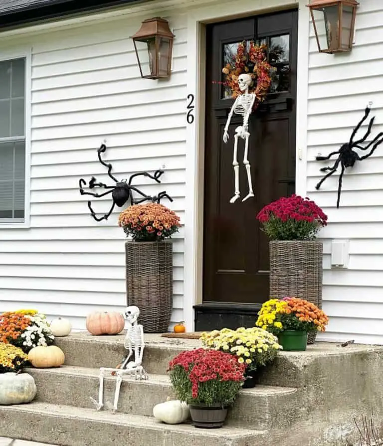 Skeleton Decor on Porch