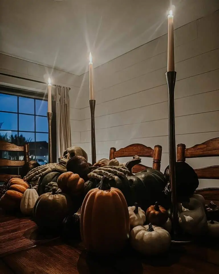 Skeleton Pumpkin Centerpiece