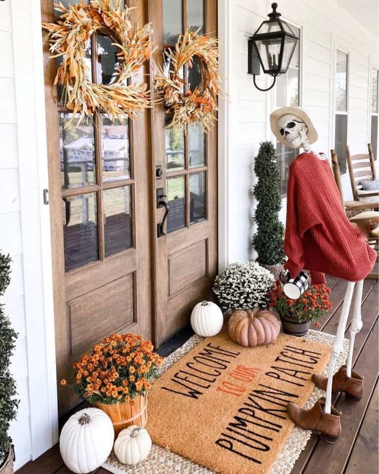 Skeleton-Themed Front Door