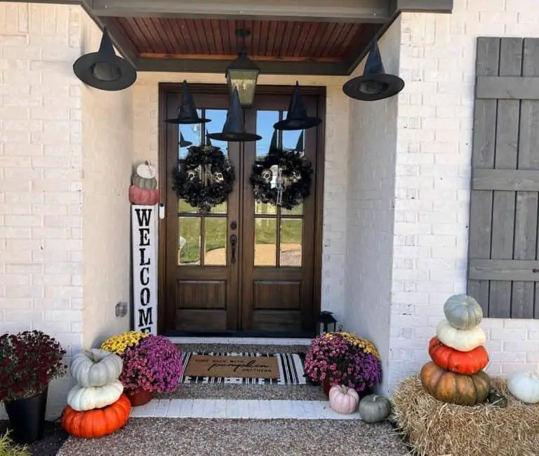 Skull Wreaths on French Doors