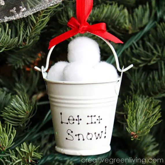 Snowball Bucket Ornaments