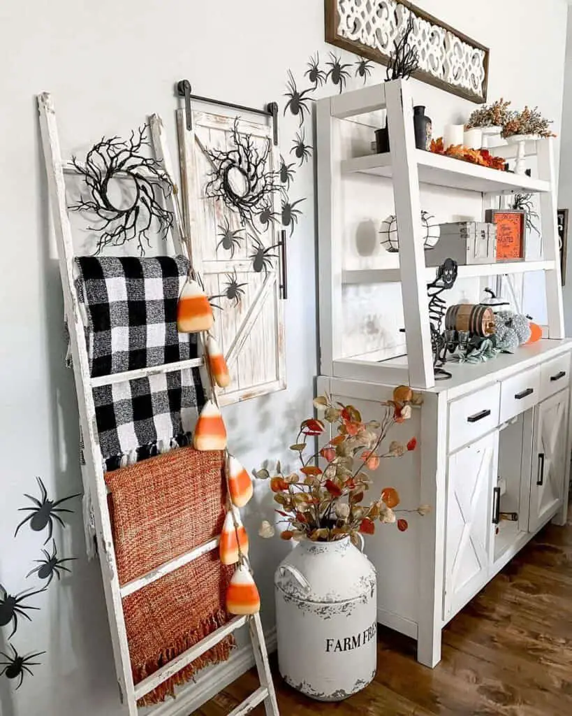 Spider Display with Candy Corn