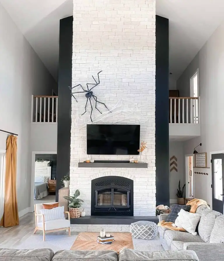 Spider Web Fireplace Decor