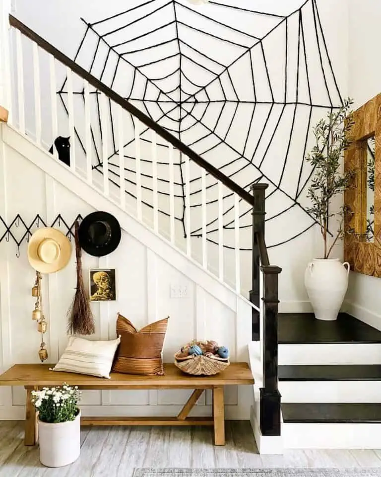 Spider Web Stair Decor