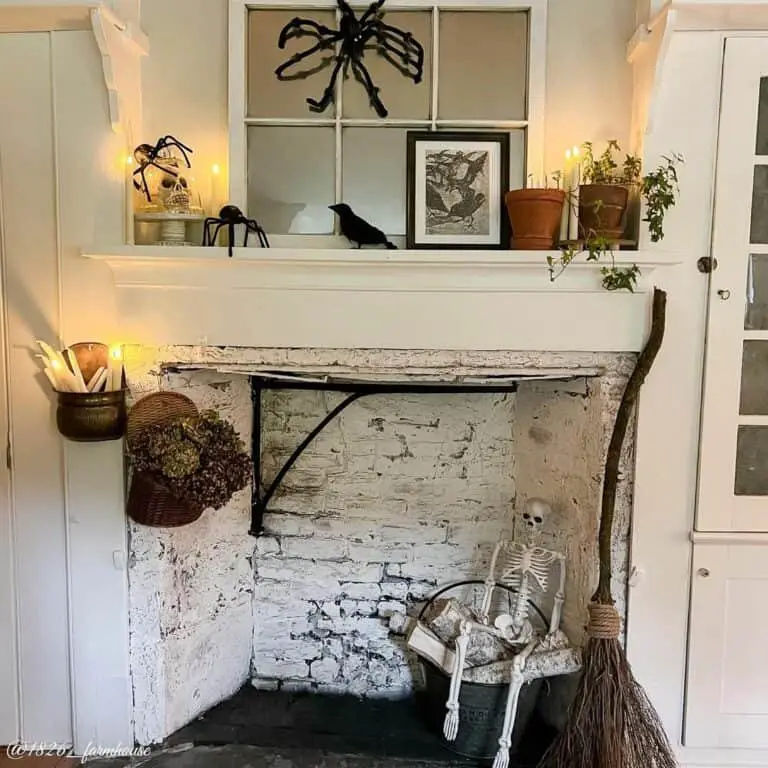 Spooky Fireplace Decor