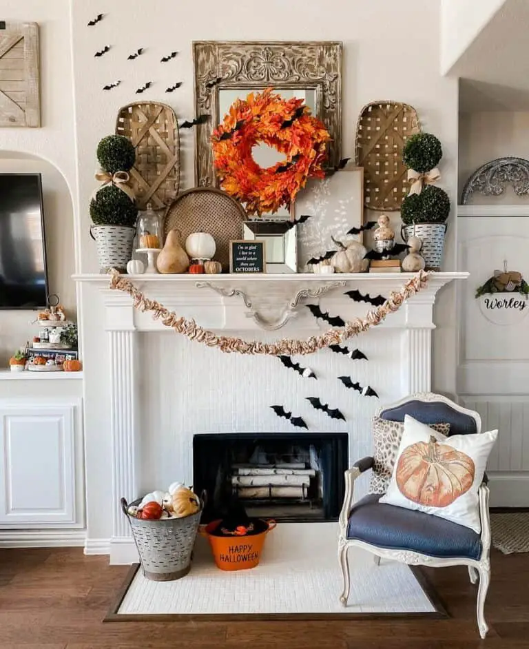 Vintage Halloween Mantel Décor