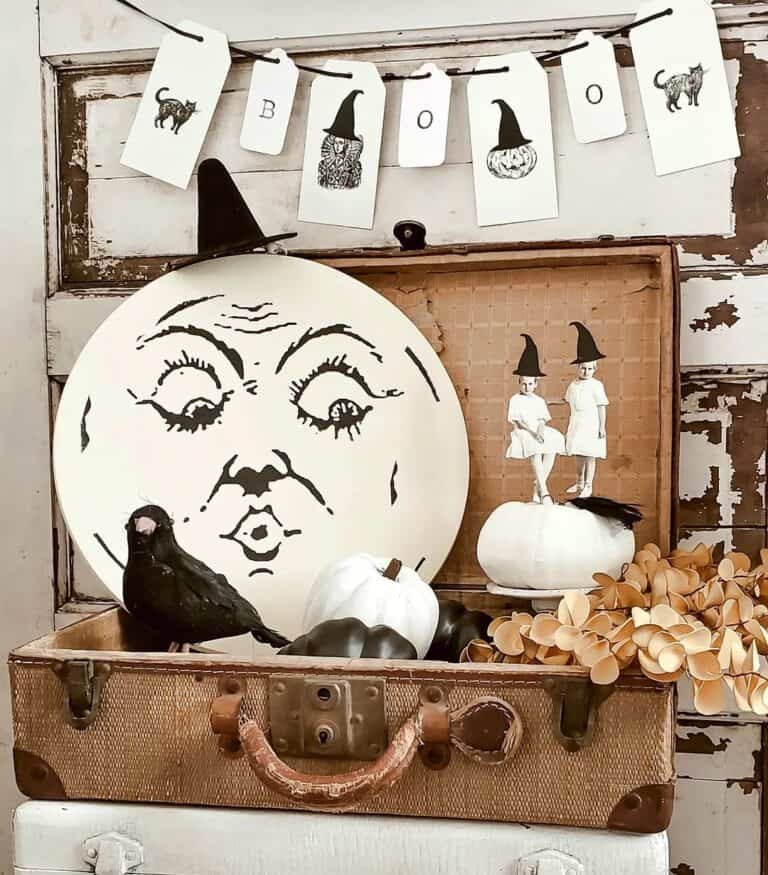 Vintage Halloween Suitcase Display