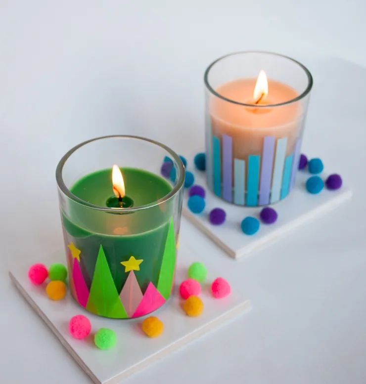 Washi Tape Candles
