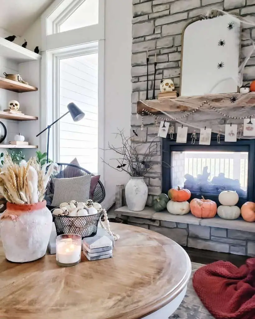 Wheat, Pumpkin, and Bead Decor