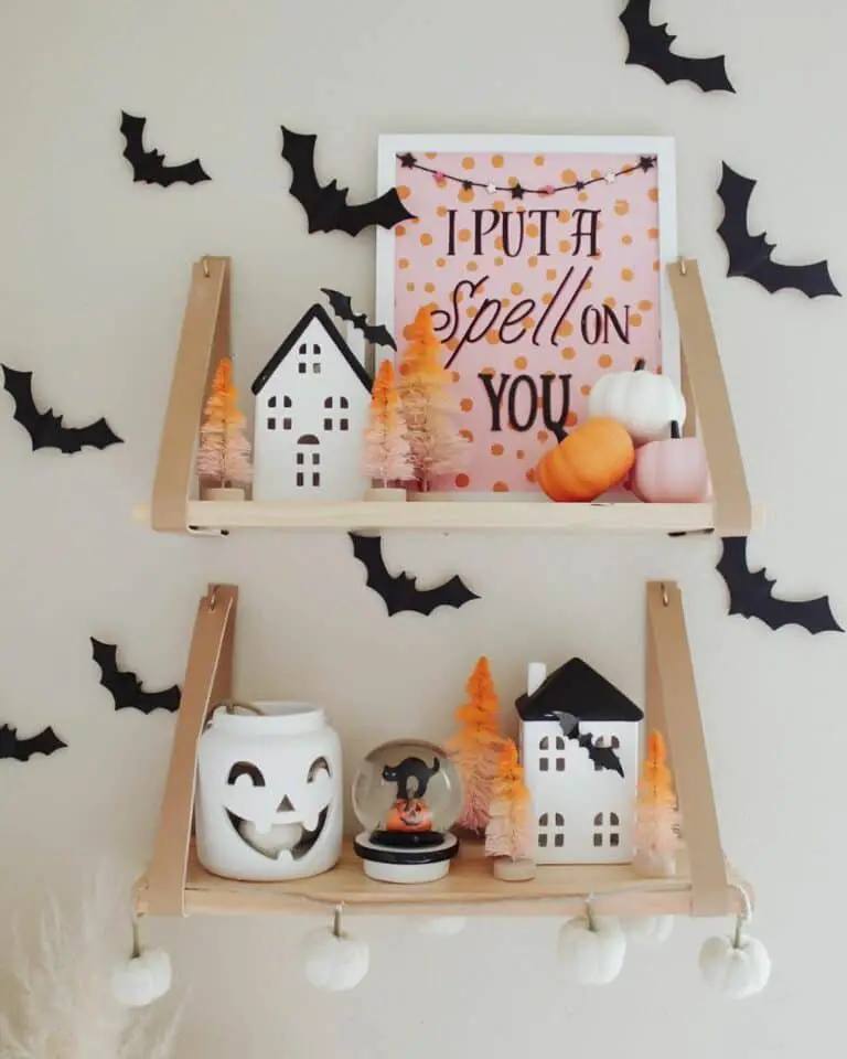 White Bedroom with Halloween Decor