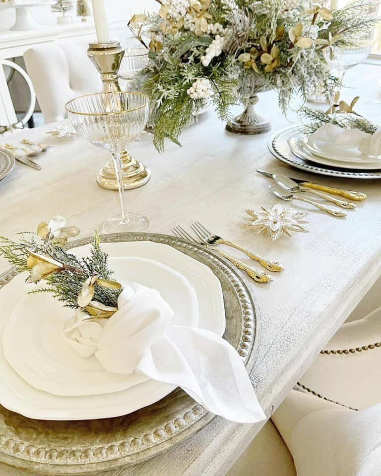 White Holiday Tablescape