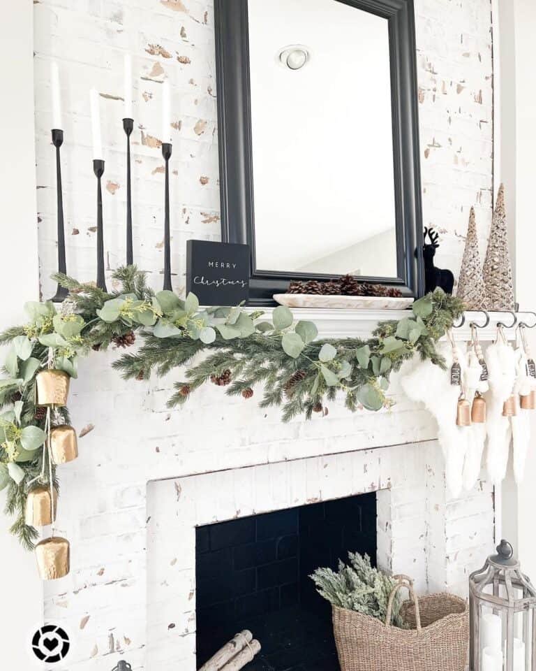 White Mantel Stockings