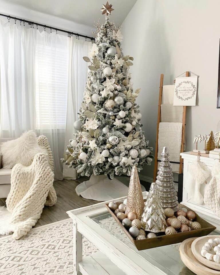 White Metallic Ornaments