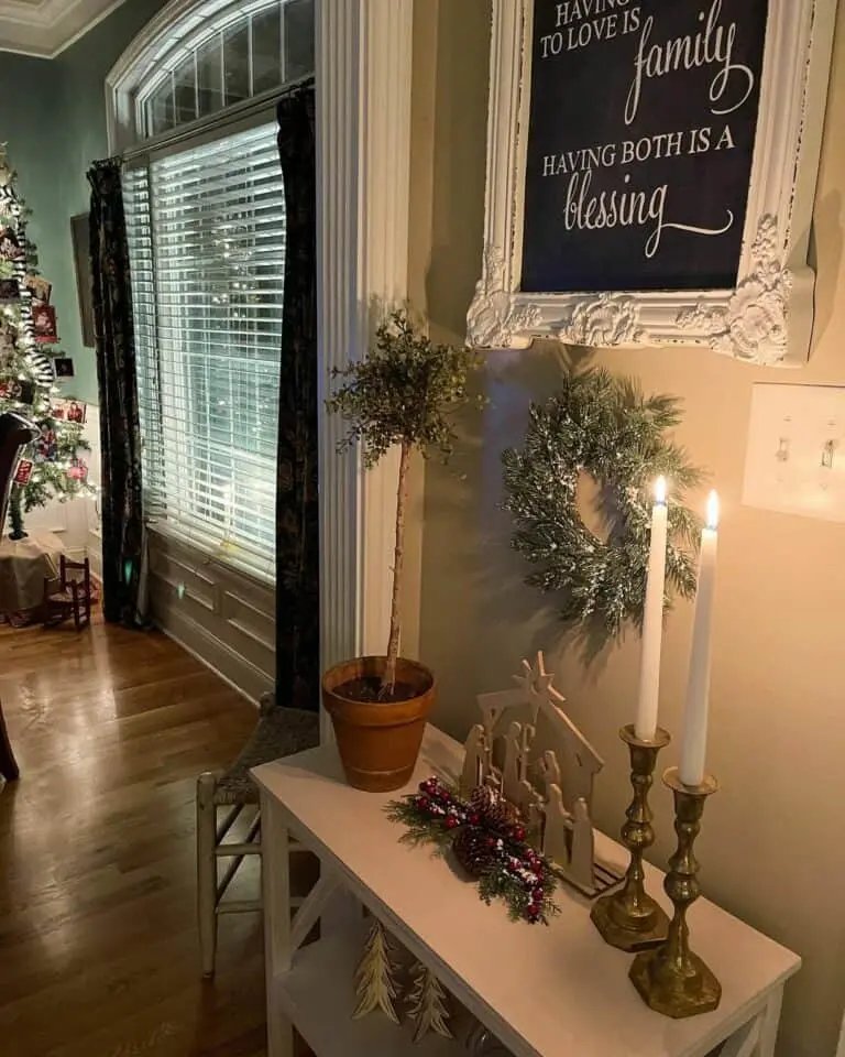 White Nativity Display