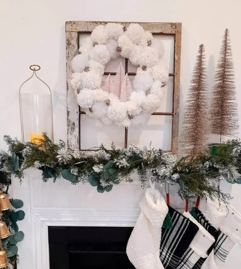 White Pompom Wreaths