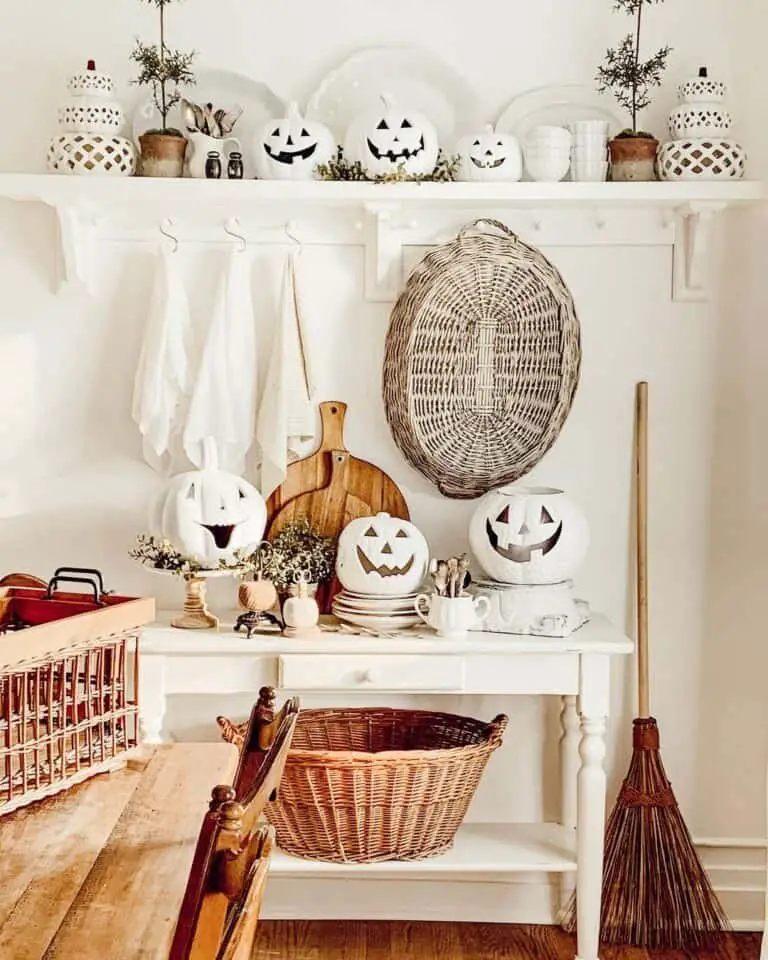 White Pumpkin Kitchen Decor