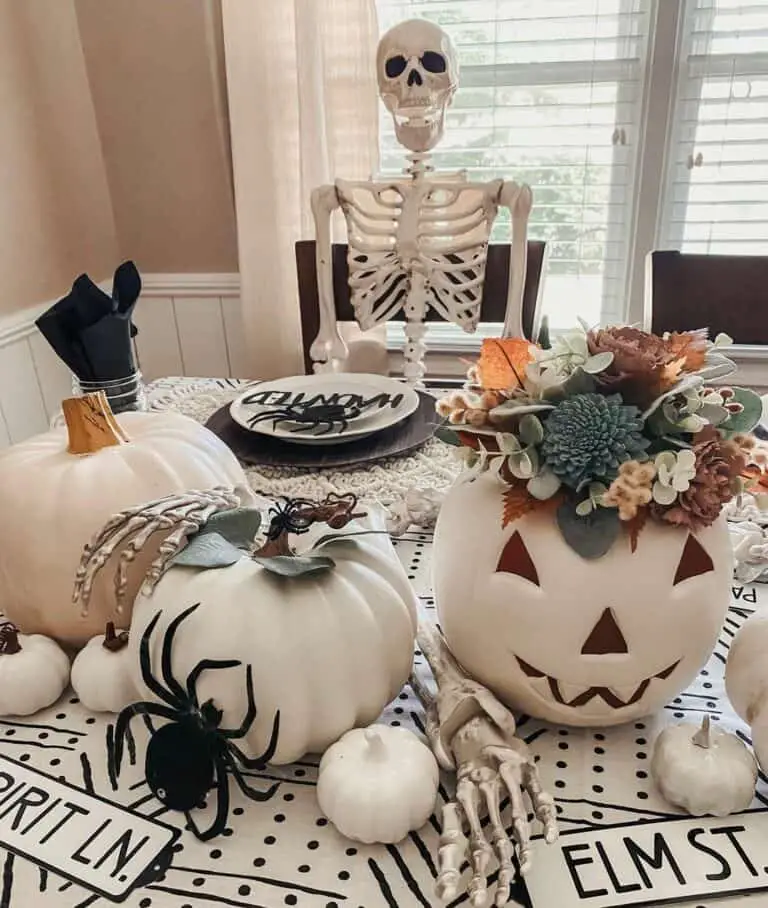 White Pumpkin Table Decor