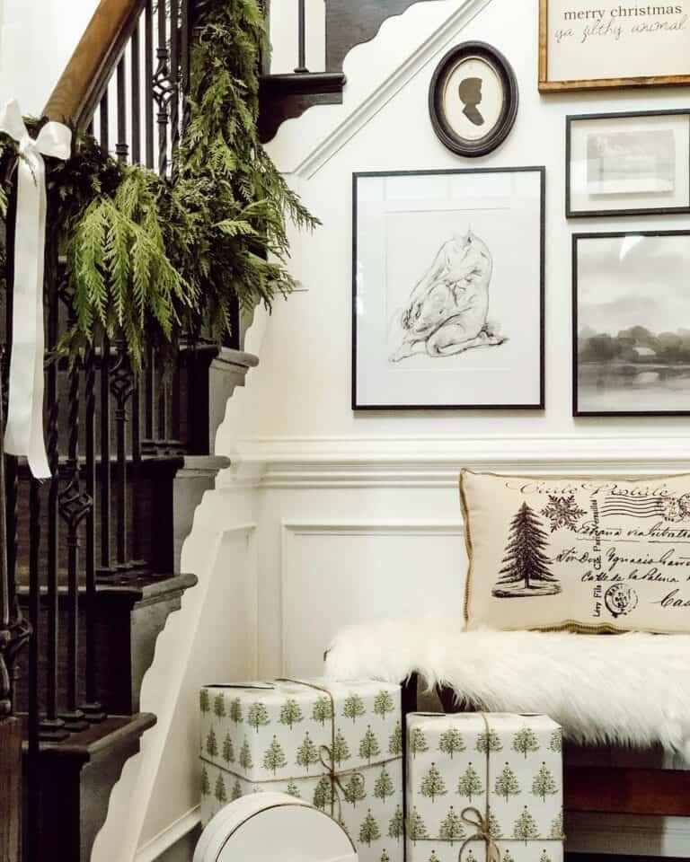 White Ribbon Garland