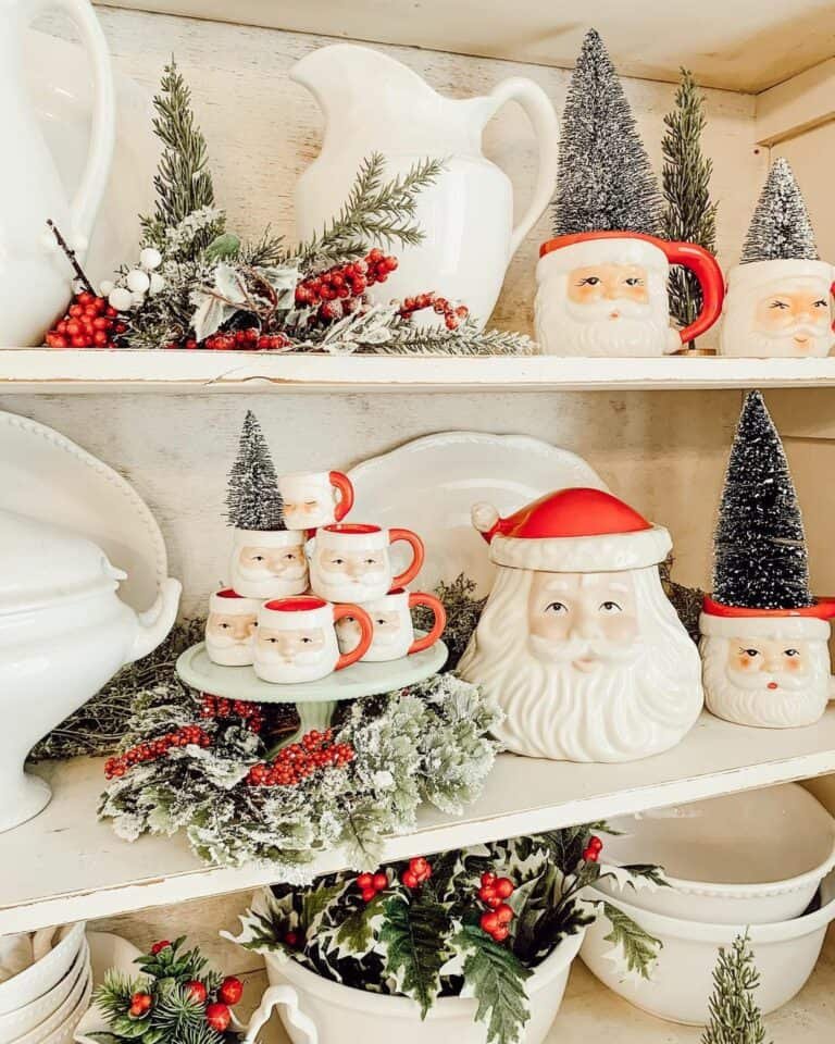 White Santa Mugs