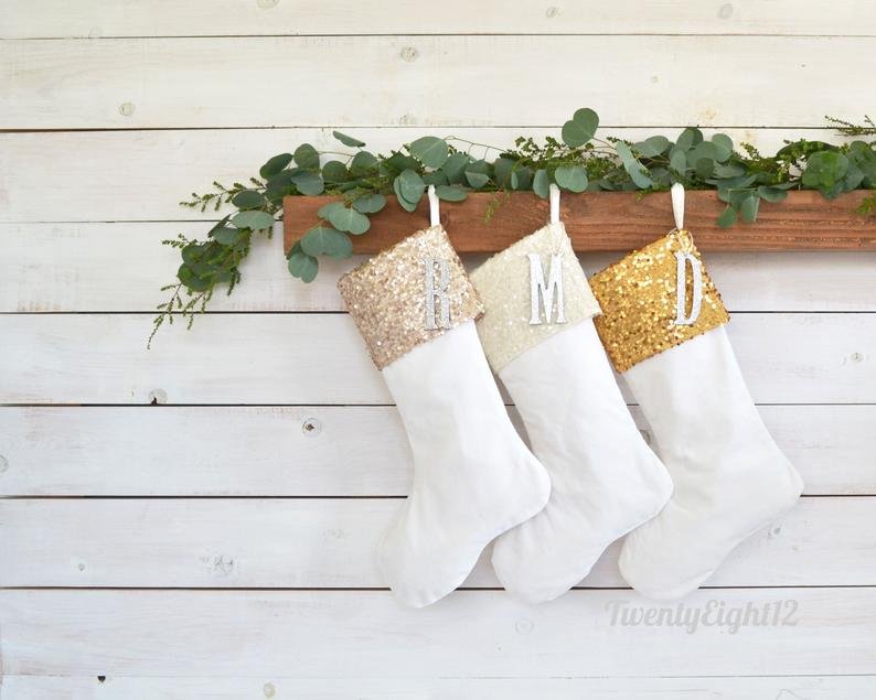 White Sequin Stockings