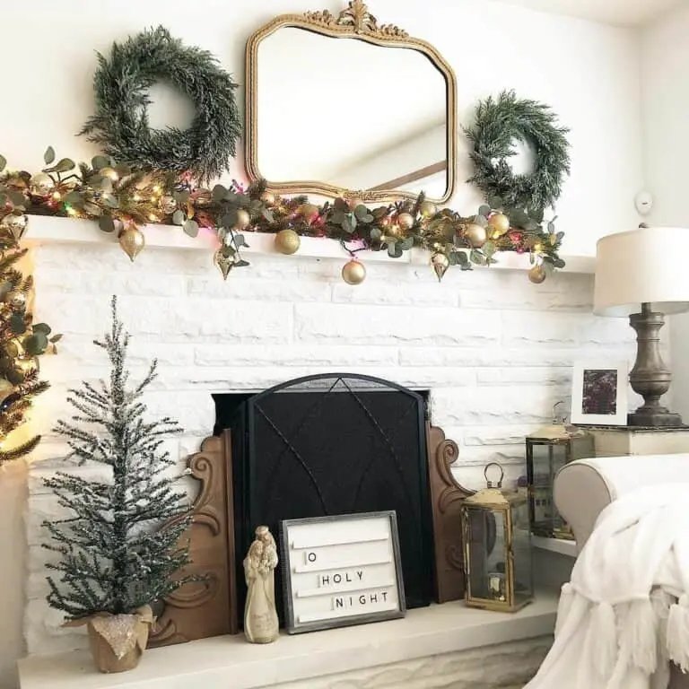 White Stone Mantel
