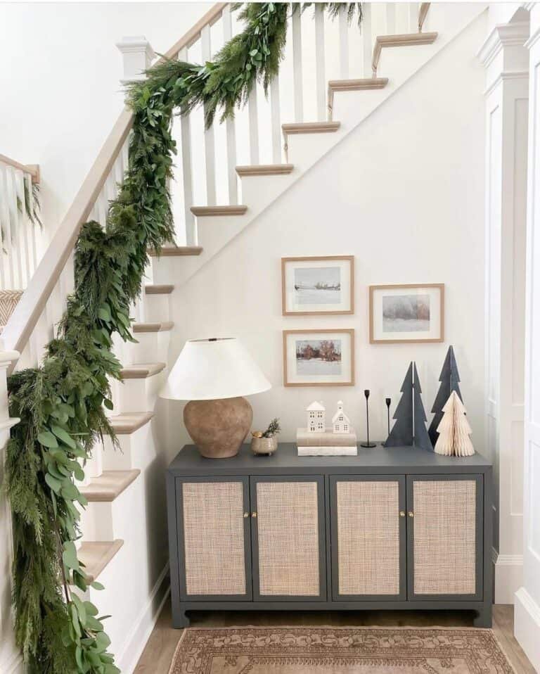 White Wood Christmas Staircase