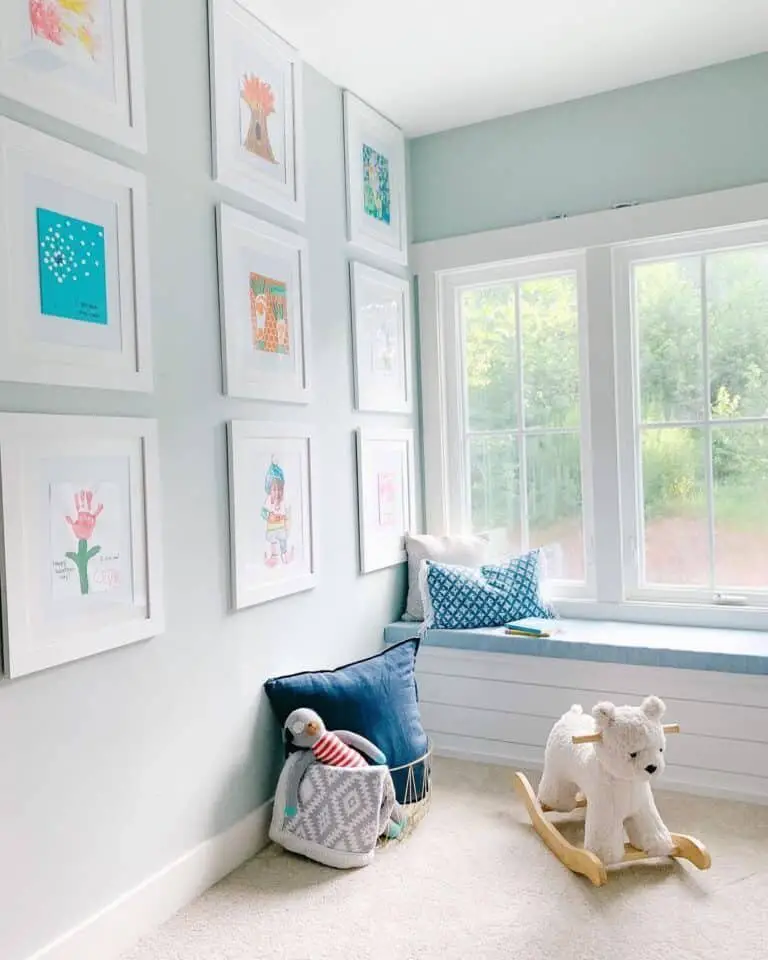 Window Bench with Gallery Wall