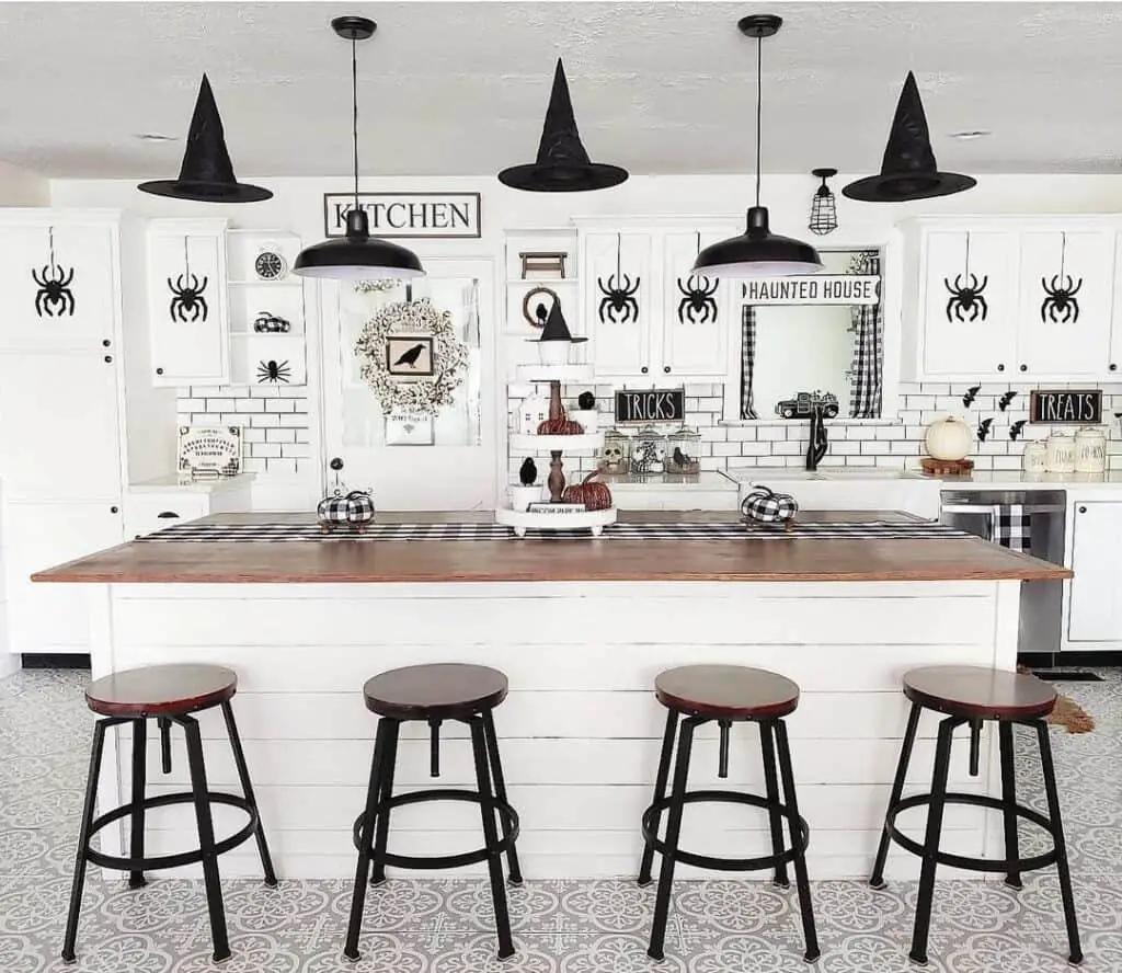 Witch Hats and Spider Decor